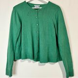 Blair Vintage  Women’s Long Sleeve Knit Button Up Cardigan Green Size Large FLAW Photo 0