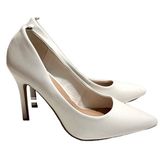 JustFab  Women’s White Pointed Heels Size 8.5 Photo 0