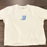 Abercrombie & Fitch NWT White Skimming Tee with Cowboy Boot Graphic Sz L Photo 0