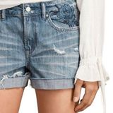 ALLSAINTS Blue Rose Denim Shorts Photo 0