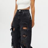 BDG Black Ripped Boyfriend Jeans Photo 0