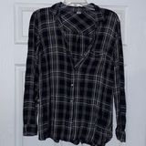 Old Navy Black and white plaid button up Photo 0