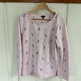 Talbots Pastel Pink Floral Crewneck Sweatshirt Photo 0