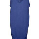 Ingrid And Isabel Isabel Maternity Periwinkle Blue Sleeveless Ribbed Stretch Knit Ruched Dress M Photo 0