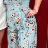 Sage Blue Floral Jumpsuit  Photo 0