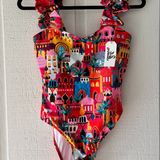 SPORLIKE Women One Piece Swimsuit Ruffle Adjustable Straps Bathing Suit Tummy Co Pink Size M Photo 0