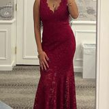 Macy's Burgundy Evening Gown Photo 0