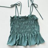 ZARA Women’s Smocked Ruffle Tank Top With Ties Photo 0