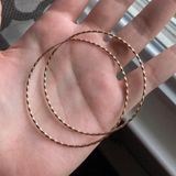 Sliver And Gold Textured Hoop Earrings Photo 0