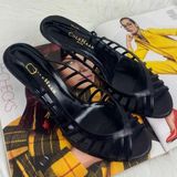 Cole Haan Women's Multi Strap Kitten Low Heel Slingback Sandals D14038 Black 10B Photo 0