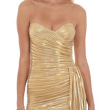 Lucy in the Sky Mini Dress Gold Small Photo 0