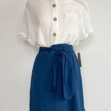 The Fifth Label Solid Blue Wrap Skirt Photo 0