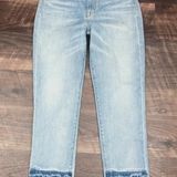 Hudson Jeans Zoeey High-Rise Straight Crop Double Step Hem Jeans in Stepped Azure Size 25 Mom Jeans High Waist Photo 0