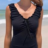 Brandy Melville malena coquette bow top black Photo 0