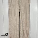 Hollister  XL Beige Adjustable Rise Linen Wide Leg Drawstring Pants Photo 0