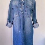 Wet Seal Vintage Y2K Lace-Up Denim Dress Photo 0