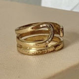 Brutalist Gold Loop Statement Chunky Ring Vintage “Augustine” Classic Masc Jewelry Photo 0