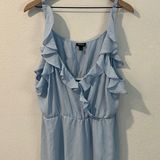 Torrid Powder Blue Lightweight Chiffon Ruffled V Neck Babydoll Tank Top Size 2X Photo 0