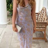 Rat & Boa NEW WITHOUT TAGS - Athena Dress in Small Purple and Fold silk gown Photo 0