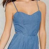 Nasty Gal Pistola Chambray Tie Back Romper Photo 0