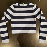 ZARA Striped Long Sleeve Crop Top Photo 0