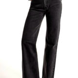 Abercrombie & Fitch Abercrombie 90s Relaxed Jeans High Rise Mixed Material Faux Leather Photo 0