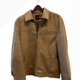 GVS Moda Italy Suede Look Jacket Tan Zip Front Collared Lined Men's Med Photo 0