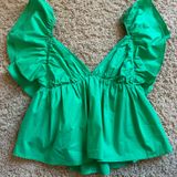 Cousin Couture Green Ruffle Top Photo 0