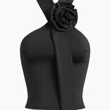 Rosette Black Halter Top Photo 0