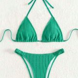 SheIn Green Tie Bikini Set Photo 0