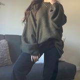 H&M Green Oversized Sweater XL Photo 0