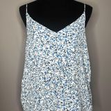 Cotton On , Blue Floral Sleeveless Blouse, Womens Size Medium Photo 0