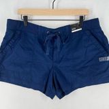 a.n.a  Size 16 Lightweight Stretch Cotton Navy Blue Drawstring Waist Shorts Photo 0
