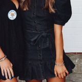 These Three Boutique  black puff sleeve denim dress  Photo 0