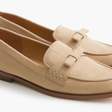 J.Crew  factory light khaki tan Sueded bow loafers size 7 Photo 0