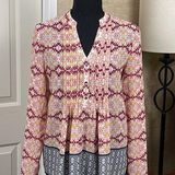 HD in Paris Anthropologie Top Size 2 Prairie Cottagecore Pleated Sheer Photo 0