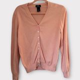 Brooks Brothers Y2K Preppy Classic Blush Pink Supima Cotton Fitted Cardigan L Photo 0