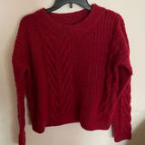 Sam Edelman Cable Knit Red Sweater- Size Small Photo 0