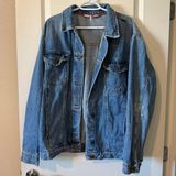 Free People Oversized Blue Jean Jacket Photo 0