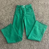 ZARA Wide Leg Green Jeans Photo 0