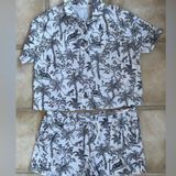 Primark women’s pajama short sleeve/short 2 piece set with black/white design; L Photo 0