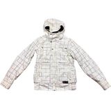 Women's M White Burton Vida Dry Ride Snowboarding Jacket Geometric Photo 0