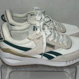 Reebok  White and Dark Green Athletic Shoes Photo 0