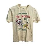 Disney Christmas Shirt Medium Mickey Minnie Pluto North Pole Express Photo 0