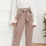 SheIn Tie Front Cropped Tailored Pants Photo 0