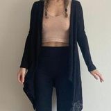 Joyce Leslie Black Long flowy Cardigan Photo 0