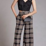 Maeve Plaid Wide-Leg High Waisted Pants Anthropologie Photo 0