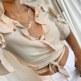 Essue NWT Size medium  beige wrap top! Photo 0