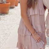 Brown Ruffle Mini Dress Photo 0