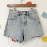 ZARA M High Rise Light Wash Cut Off Jean Shorts Photo 0